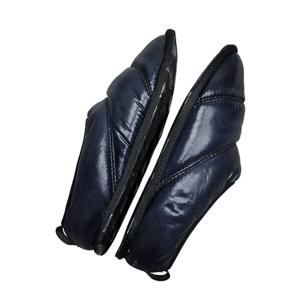Sorel Womens Puffer Slip-On Slippers Navy Black Sherpa Lined US 8 EU 39 Gorpcore - Picture 4 of 10